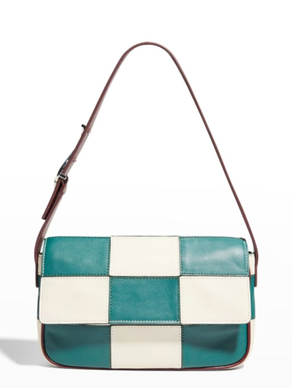 STAUD Tommy Leather Bag, Tic Tac Toe Colorblock